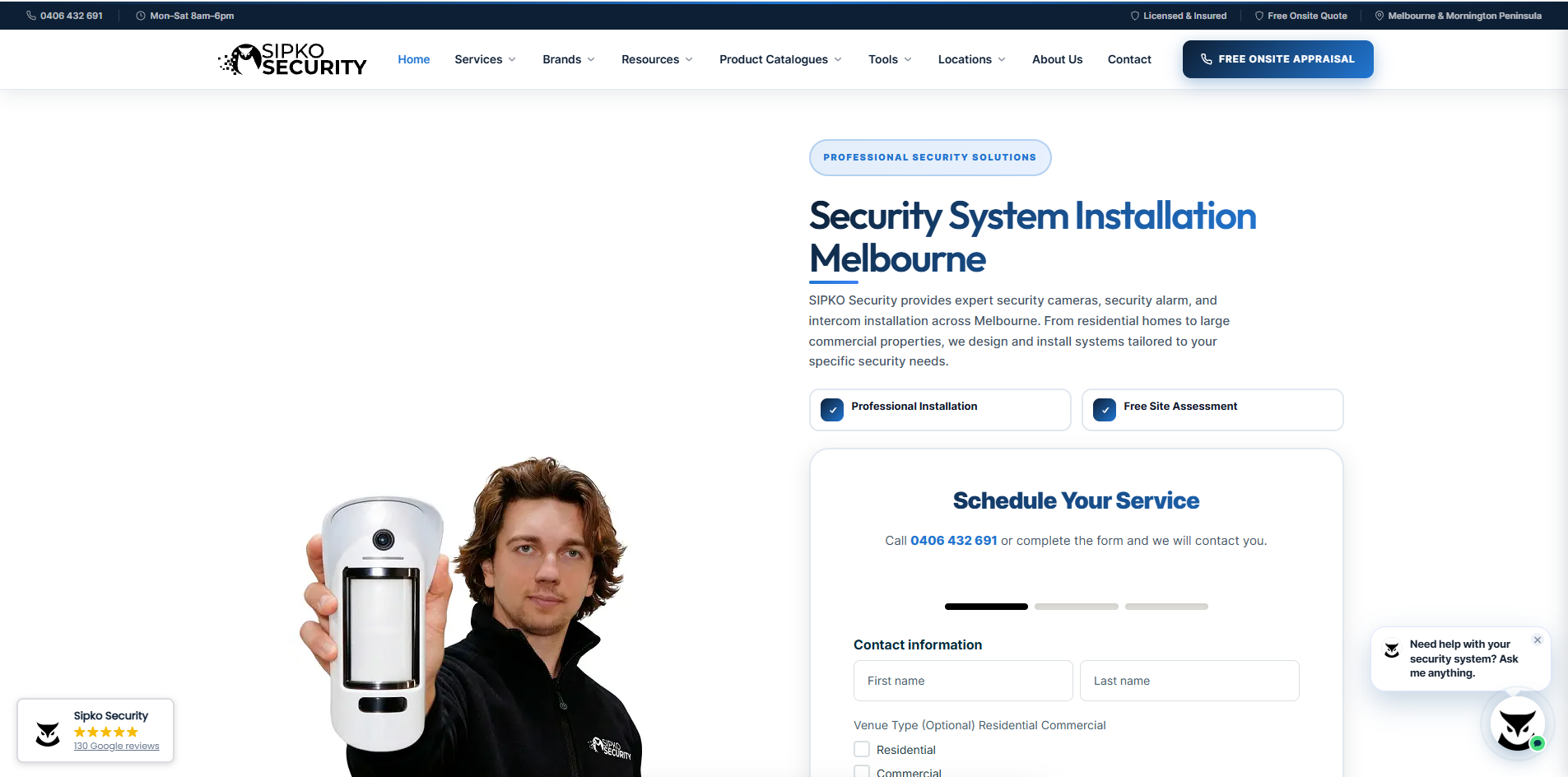 Sipko Security: A Lead-Generating Website Bringing In 200+ Visitors a Day